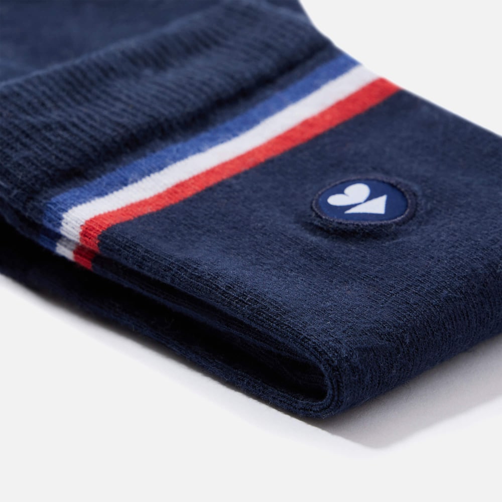 lucas drapeau marine chaussettes mi hautes en coton bio